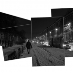 snow on the embankment of the admiralty canal