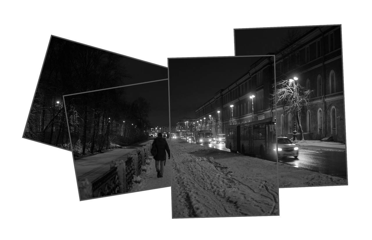snow on the embankment of the admiralty canal