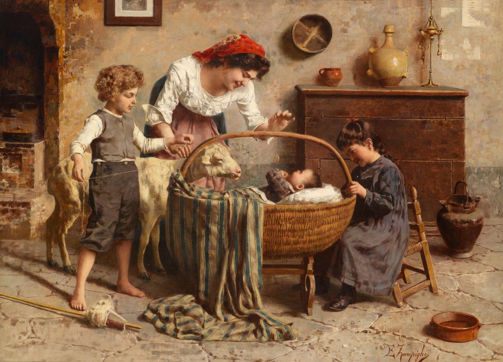 eugenio_zampighi_-_idyllic_family_scene_with_newborn