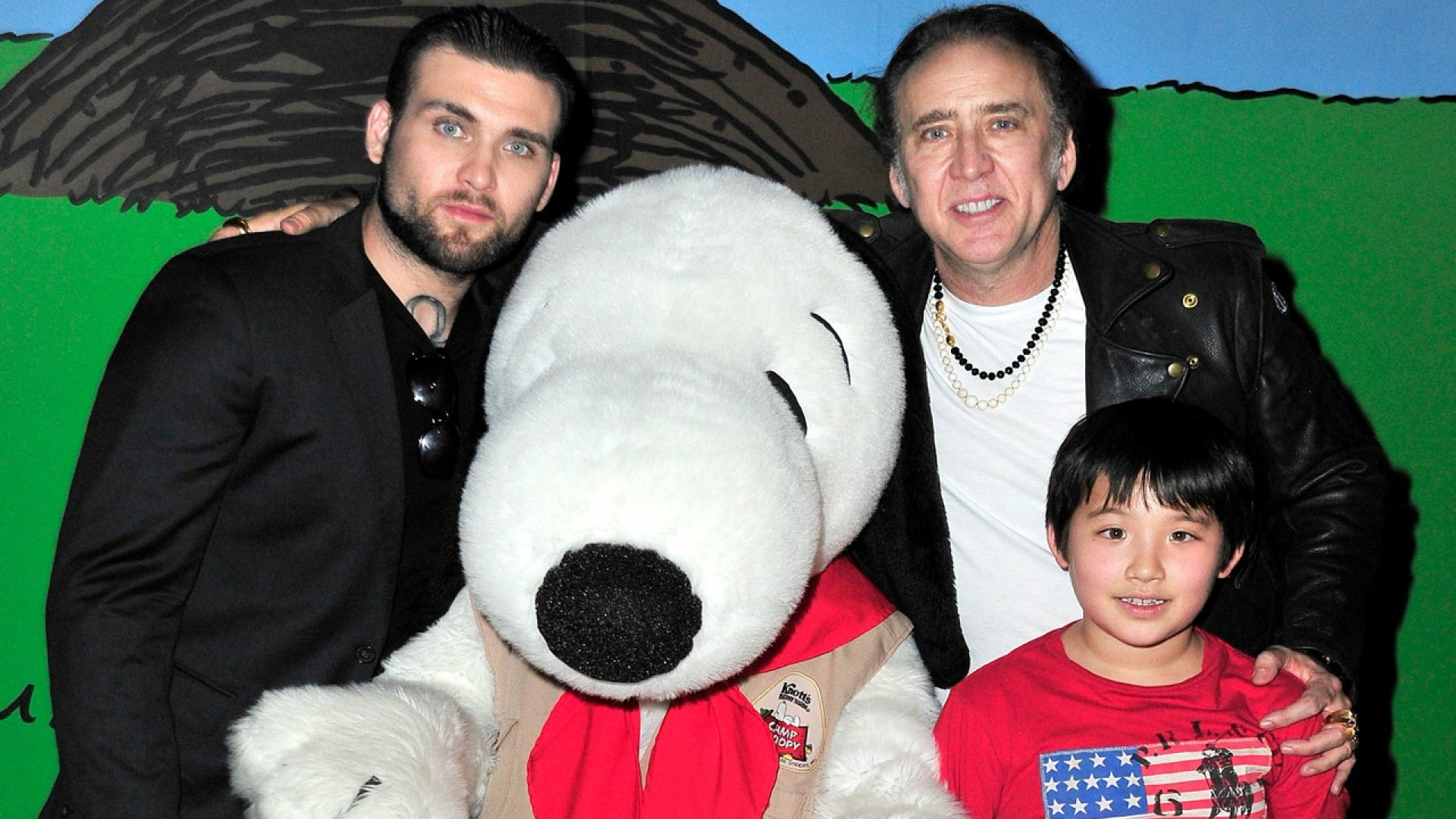 Nicolas Cage Poses For Rare Family Photo With Sons Weston and Kal-El