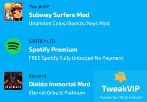 TweakVIP offers a variety of apps and mods